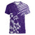 Hawaii Summer Women V Neck T Shirt Mix Polynesian Purple LT6 Female Purple - Polynesian Pride