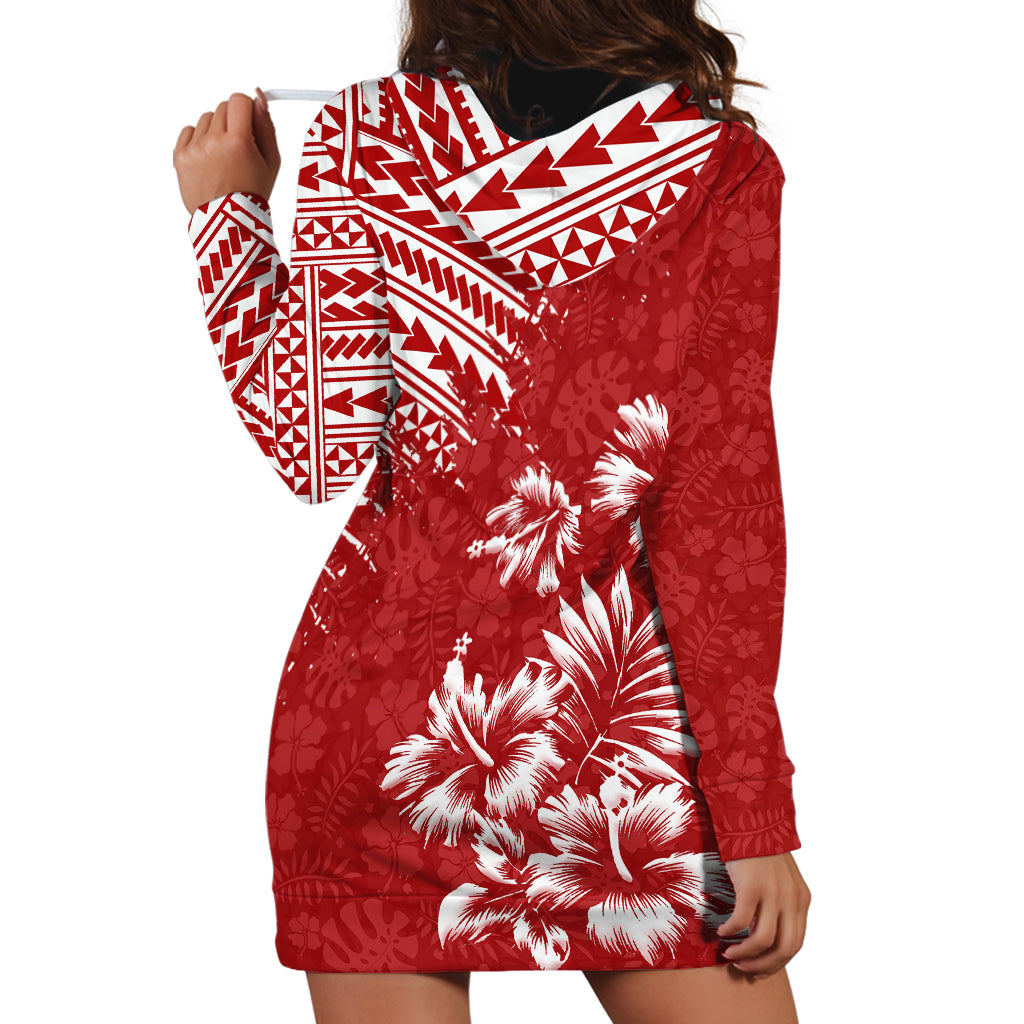 Hawaii Summer Hoodie Dress Mix Polynesian Red LT6 - Polynesian Pride