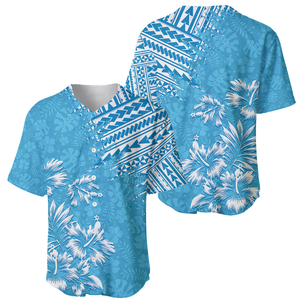 Hawaii Summer Baseball Jersey Mix Polynesian Light Blue LT6 - Polynesian Pride