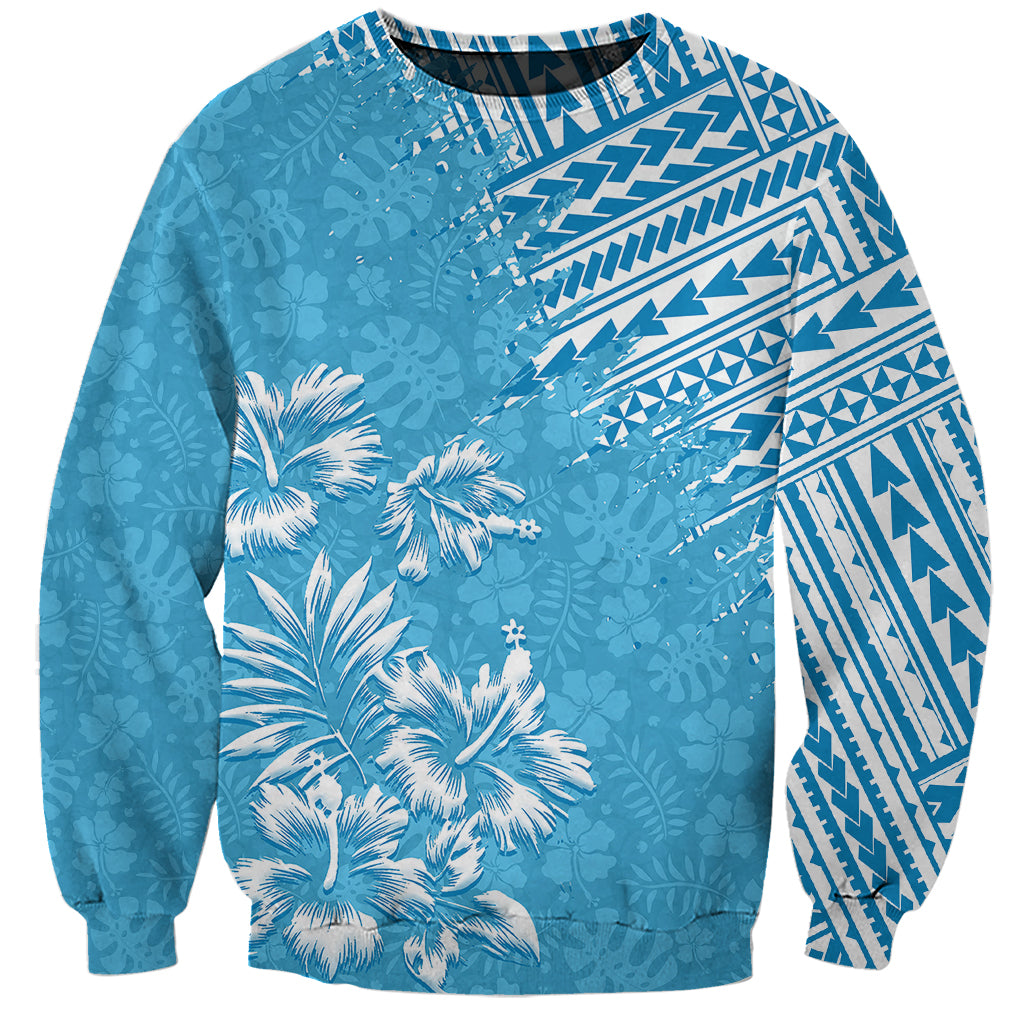 Hawaii Summer Sweatshirt Mix Polynesian Light Blue LT6 Unisex Blue - Polynesian Pride