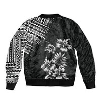 Hawaii Summer Sleeve Zip Bomber Jacket Mix Polynesian Black LT6 - Polynesian Pride