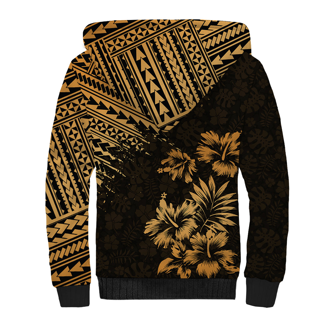 Hawaii Summer Sherpa Hoodie Mix Polynesian Gold LT6 - Polynesian Pride