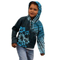 Hawaii Summer Kid Hoodie Mix Polynesian Black-Blue LT6 - Polynesian Pride