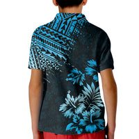 Hawaii Summer Kid Polo Shirt Mix Polynesian Black-Blue LT6 - Polynesian Pride