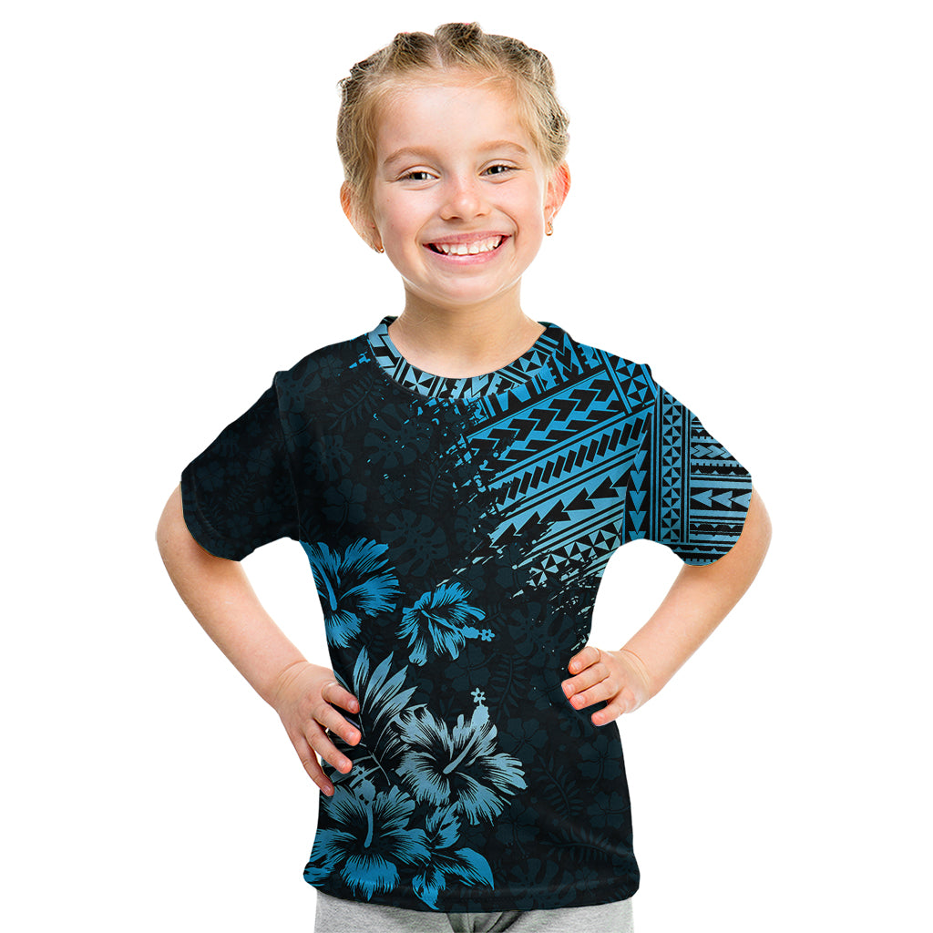 Hawaii Summer Kid T Shirt Mix Polynesian Black-Blue LT6 Blue - Polynesian Pride