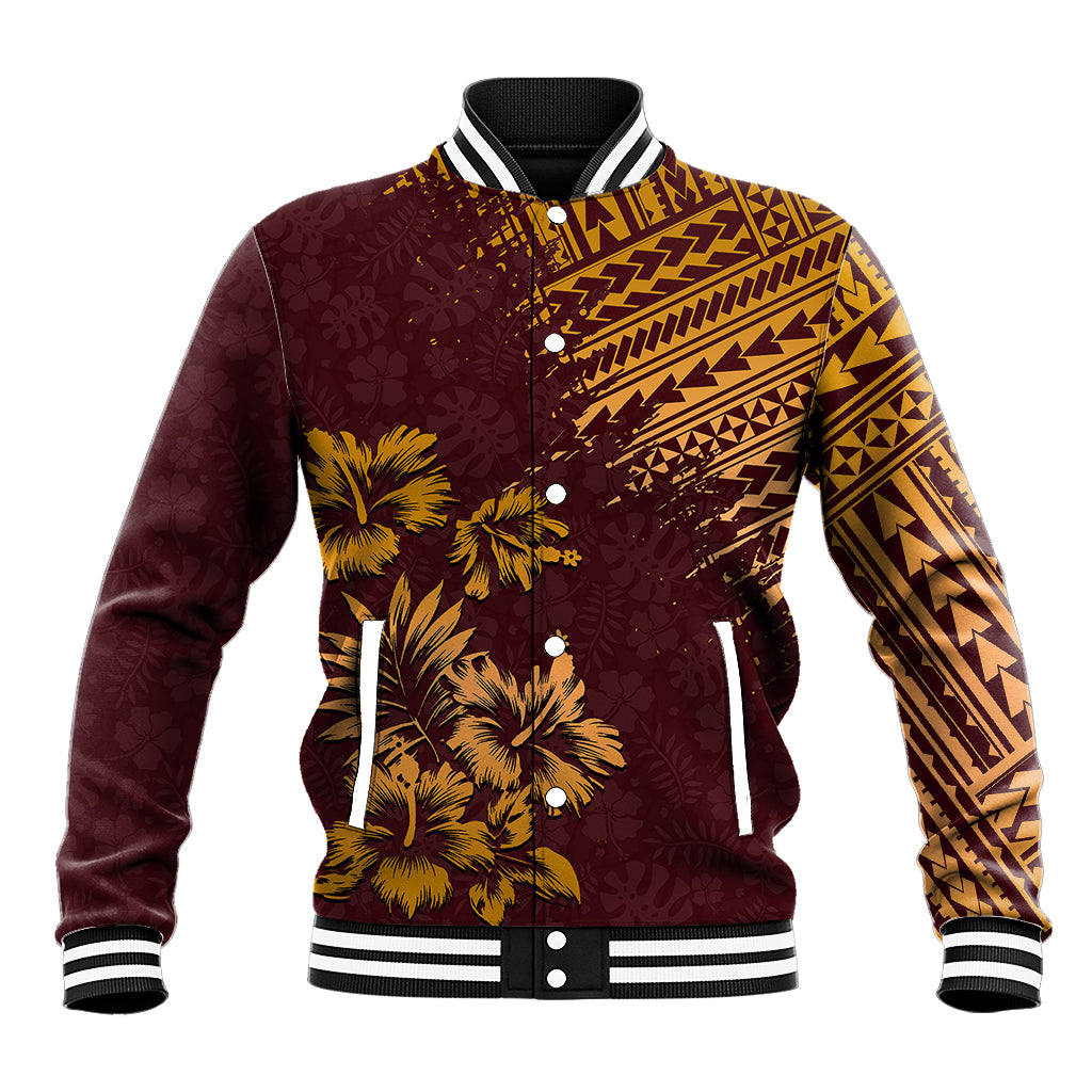 Hawaii Summer Baseball Jacket Mix Polynesian Brown LT6 Unisex Brown - Polynesian Pride
