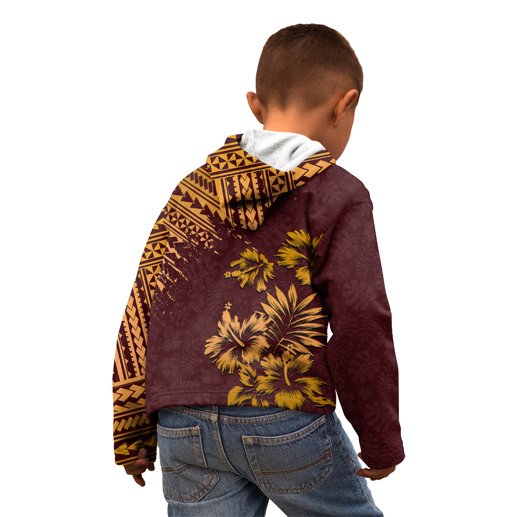 Hawaii Summer Kid Hoodie Mix Polynesian Brown LT6 - Polynesian Pride