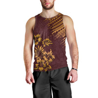 Hawaii Summer Men Tank Top Mix Polynesian Brown LT6 - Polynesian Pride