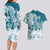 Polynesian Sea Turtle Couples Matching Long Sleeve Bodycon Dress and Hawaiian Shirt Tribal LT6 - Polynesian Pride