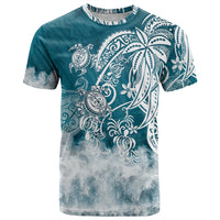 Polynesian Sea Turtle T Shirt Tribal LT6 Blue - Polynesian Pride
