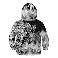 Polynesian Sea Turtle Kid Hoodie Tribal Black LT6 - Polynesian Pride