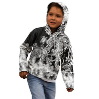 Polynesian Sea Turtle Kid Hoodie Tribal Black LT6 - Polynesian Pride