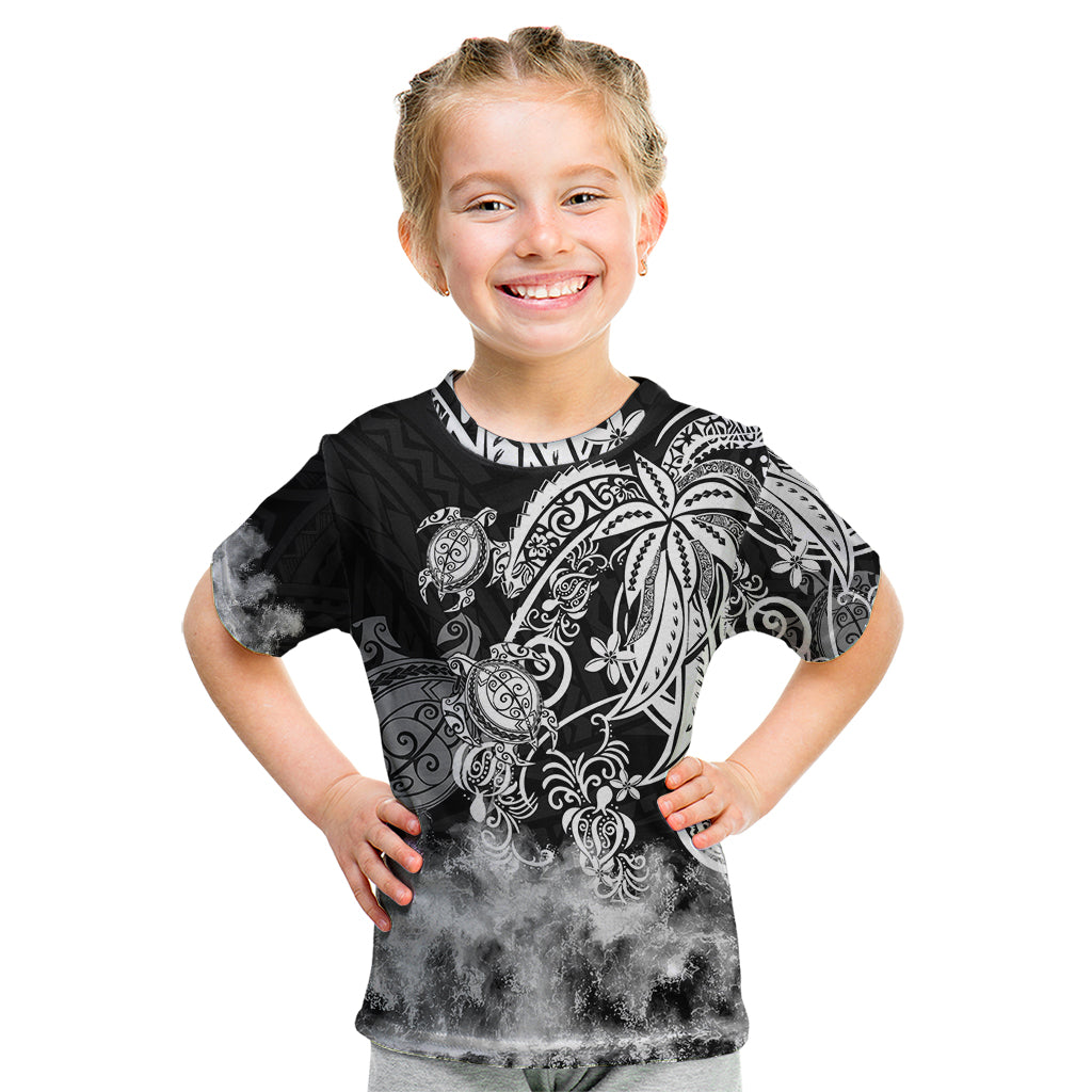 Polynesian Sea Turtle Kid T Shirt Tribal Black LT6 Black - Polynesian Pride