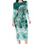 Polynesian Sea Turtle Long Sleeve Bodycon Dress Tribal Green LT6 Long Dress Green - Polynesian Pride