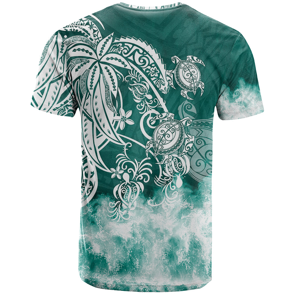 Polynesian Sea Turtle T Shirt Tribal Green LT6 - Polynesian Pride