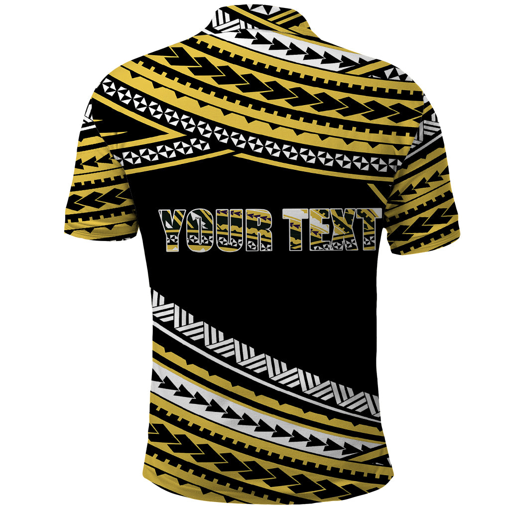 Custom Happy Fathers Day Polynesian Polo Shirt I Love You Dad Gold LT6 - Polynesian Pride