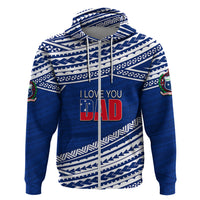 Custom Happy Fathers Day Samoa Hoodie I Love You Dad Blue LT6 Zip Hoodie Blue - Polynesian Pride