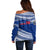 (Custom Personalised) Happy Fathers Day Samoa Off Shoulder Sweater I Love You Dad Blue LT6 - Polynesian Pride