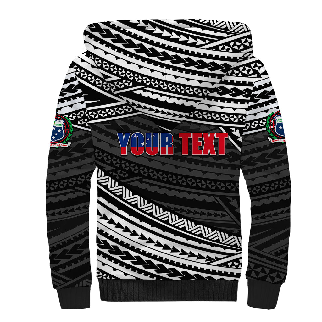 (Custom Personalised) Happy Fathers Day Samoa Sherpa Hoodie I Love You Dad Black LT6 - Polynesian Pride