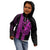 Polynesian Kid Hoodie Hawaiian Warrior and Aloha Girl With Hammerhead Shark Tattoos Purple LT6 - Polynesian Pride