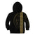 Polynesian Kid Hoodie Hawaiian Warrior and Aloha Girl With Hammerhead Shark Tattoos Gold LT6 - Polynesian Pride