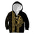 Polynesian Kid Hoodie Hawaiian Warrior and Aloha Girl With Hammerhead Shark Tattoos Gold LT6 Zip Hoodie Gold - Polynesian Pride