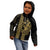 Polynesian Kid Hoodie Hawaiian Warrior and Aloha Girl With Hammerhead Shark Tattoos Gold LT6 - Polynesian Pride