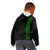 Polynesian Kid Hoodie Hawaiian Warrior and Aloha Girl With Hammerhead Shark Tattoos Green LT6 - Polynesian Pride
