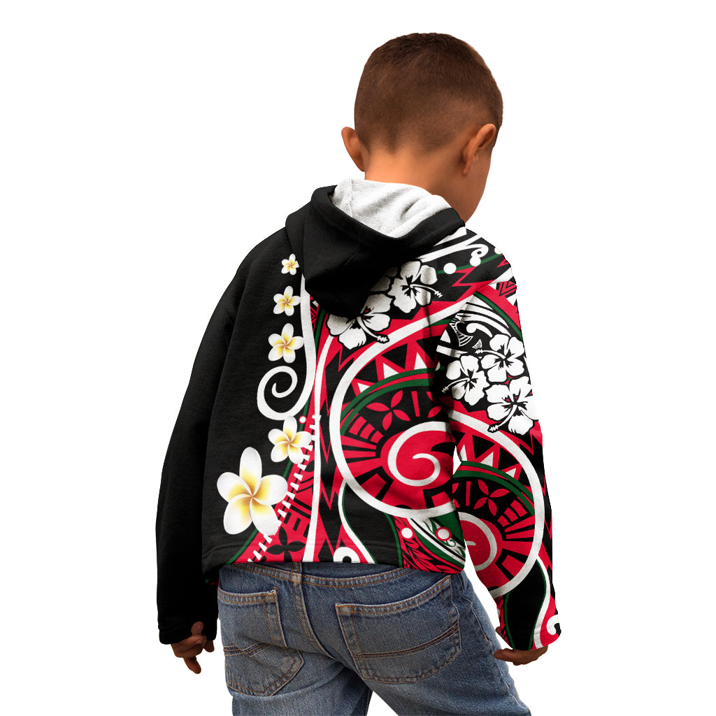 Plumeria Polynesian Kid Hoodie Trending Red LT6 - Polynesian Pride