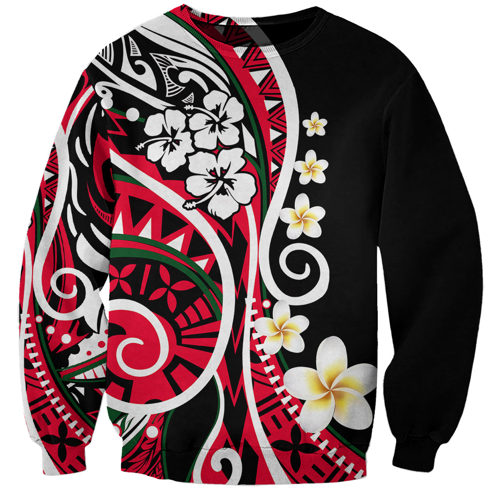 Plumeria Polynesian Sweatshirt Trending Red LT6 Unisex Red - Polynesian Pride
