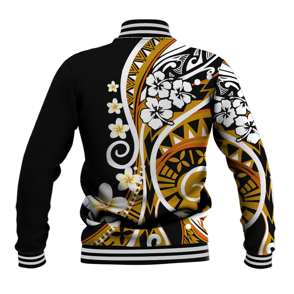 Plumeria Polynesian Baseball Jacket Trending Gold LT6 - Polynesian Pride