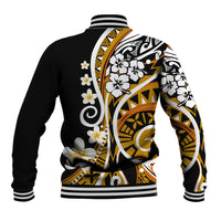 Plumeria Polynesian Baseball Jacket Trending Gold LT6 - Polynesian Pride