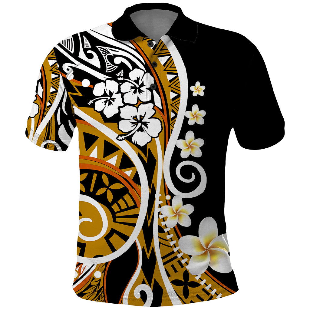 Plumeria Polynesian Polo Shirt Trending Gold LT6 Gold - Polynesian Pride