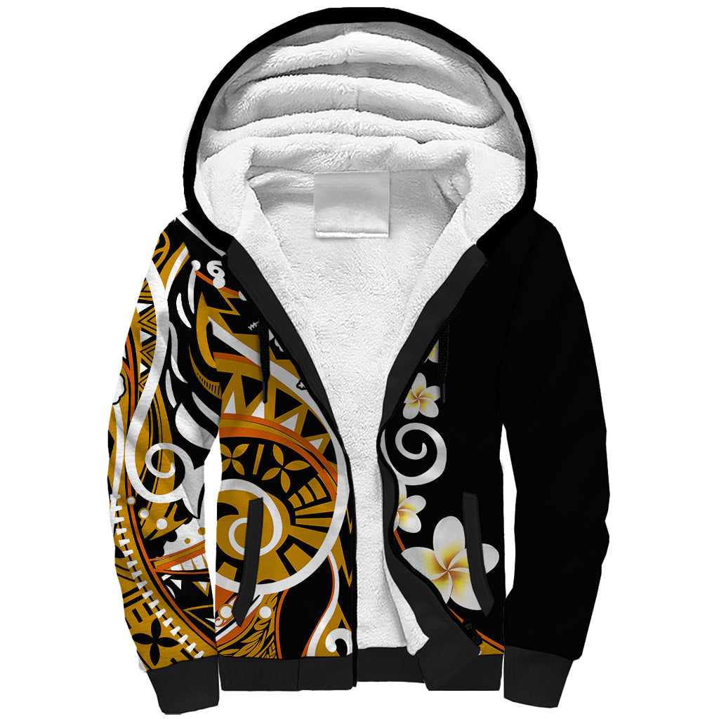 Plumeria Polynesian Sherpa Hoodie Trending Gold LT6 Unisex Gold - Polynesian Pride
