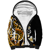 Plumeria Polynesian Sherpa Hoodie Trending Gold LT6 Unisex Gold - Polynesian Pride