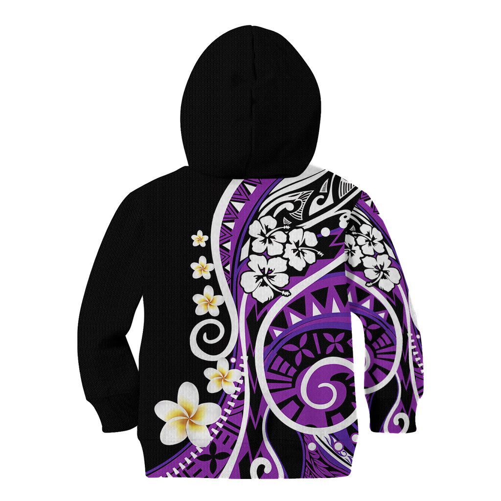 Plumeria Polynesian Kid Hoodie Trending Purple LT6 - Polynesian Pride