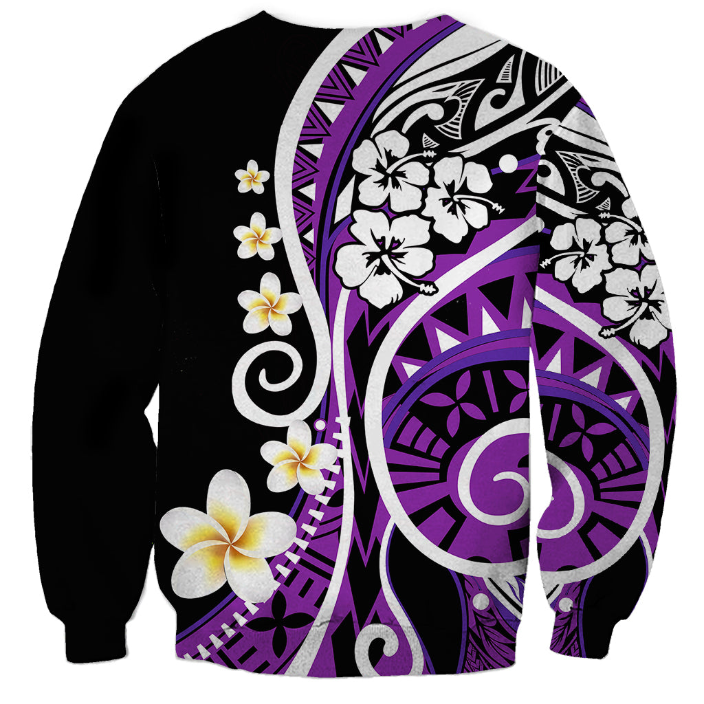 Plumeria Polynesian Sweatshirt Trending Purple LT6 - Polynesian Pride
