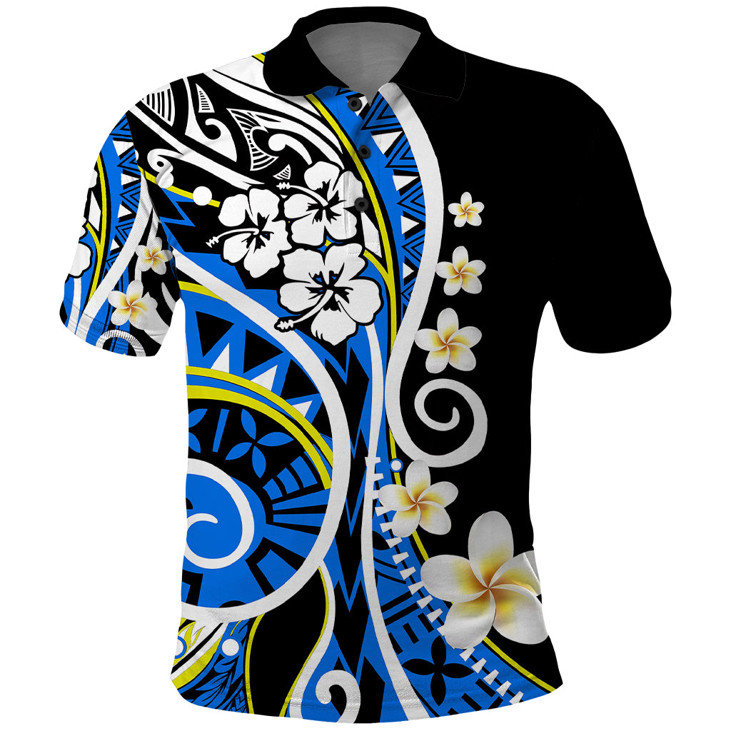 Plumeria Polynesian Polo Shirt Trending Blue LT6 Blue - Polynesian Pride