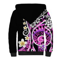 Plumeria Polynesian Sherpa Hoodie Trending Pink LT6 - Polynesian Pride