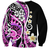 Plumeria Polynesian Sweatshirt Trending Pink LT6 Unisex Pink - Polynesian Pride