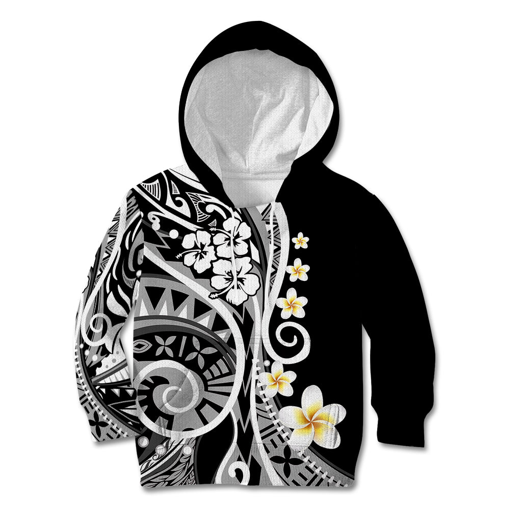 Plumeria Polynesian Kid Hoodie Trending Black LT6 Hoodie Black - Polynesian Pride