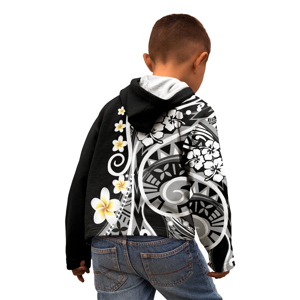 Plumeria Polynesian Kid Hoodie Trending Black LT6 - Polynesian Pride