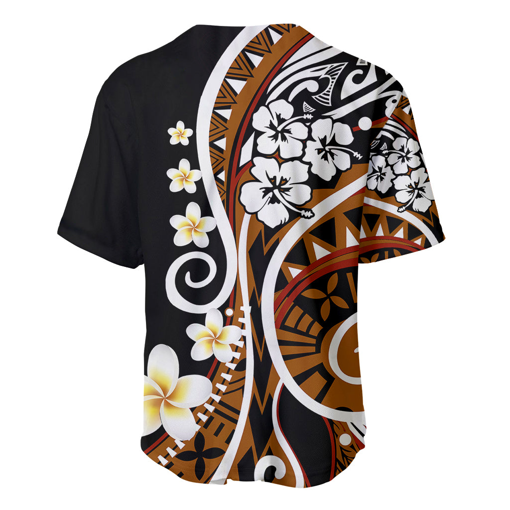 Plumeria Polynesian Baseball Jersey Trending Brown LT6 - Polynesian Pride