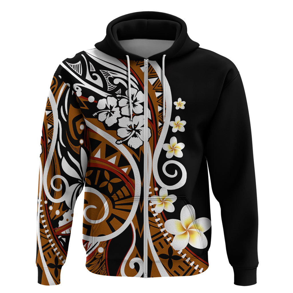Plumeria Polynesian Hoodie Trending Brown LT6 - Polynesian Pride