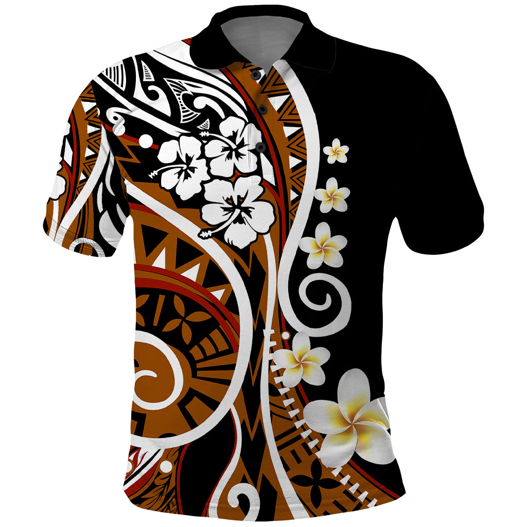 Plumeria Polynesian Polo Shirt Trending Brown LT6 Brown - Polynesian Pride