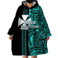 Custom Wallis and Futuna Wearable Blanket Hoodie Polynesian Tribal Green LT6 - Polynesian Pride