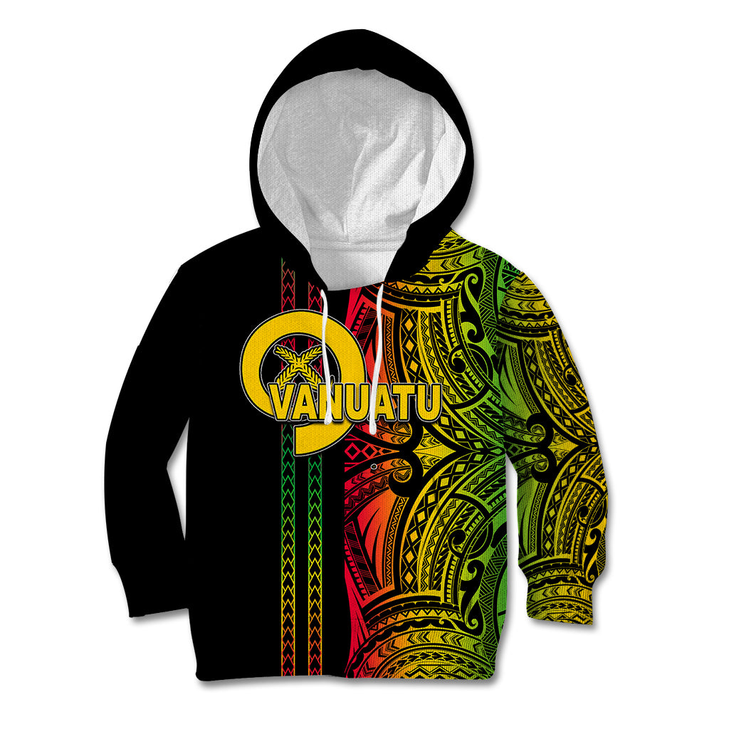 Custom Vanuatu Kid Hoodie Polynesian Tribal LT6 Black - Polynesian Pride