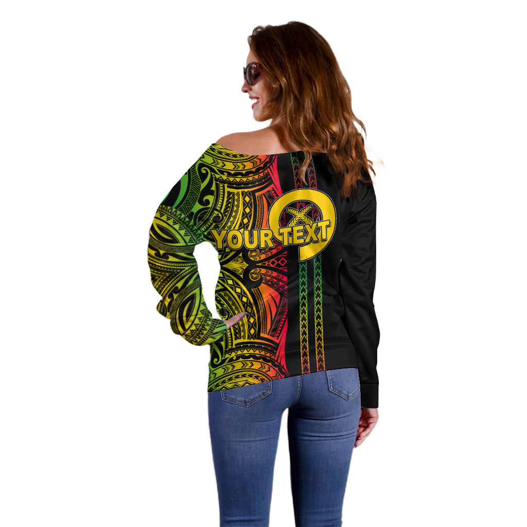 Custom Vanuatu Off Shoulder Sweater Polynesian Tribal LT6 - Polynesian Pride