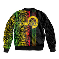 Custom Vanuatu Sleeve Zip Bomber Jacket Polynesian Tribal LT6 - Polynesian Pride