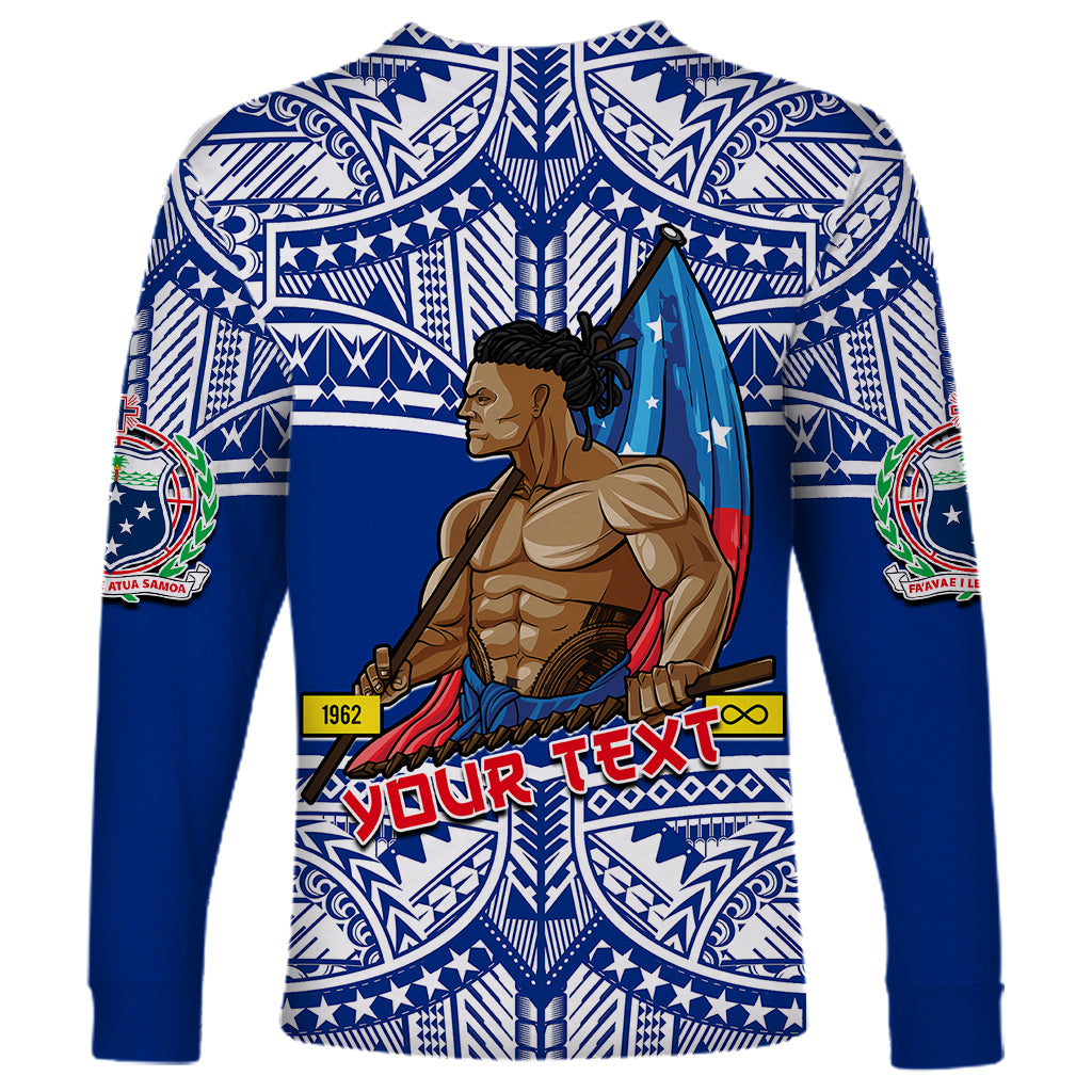 (Custom Personalised) Samoa Pride Long Sleeve Shirt Tribal Patterns Blue LT6 - Polynesian Pride